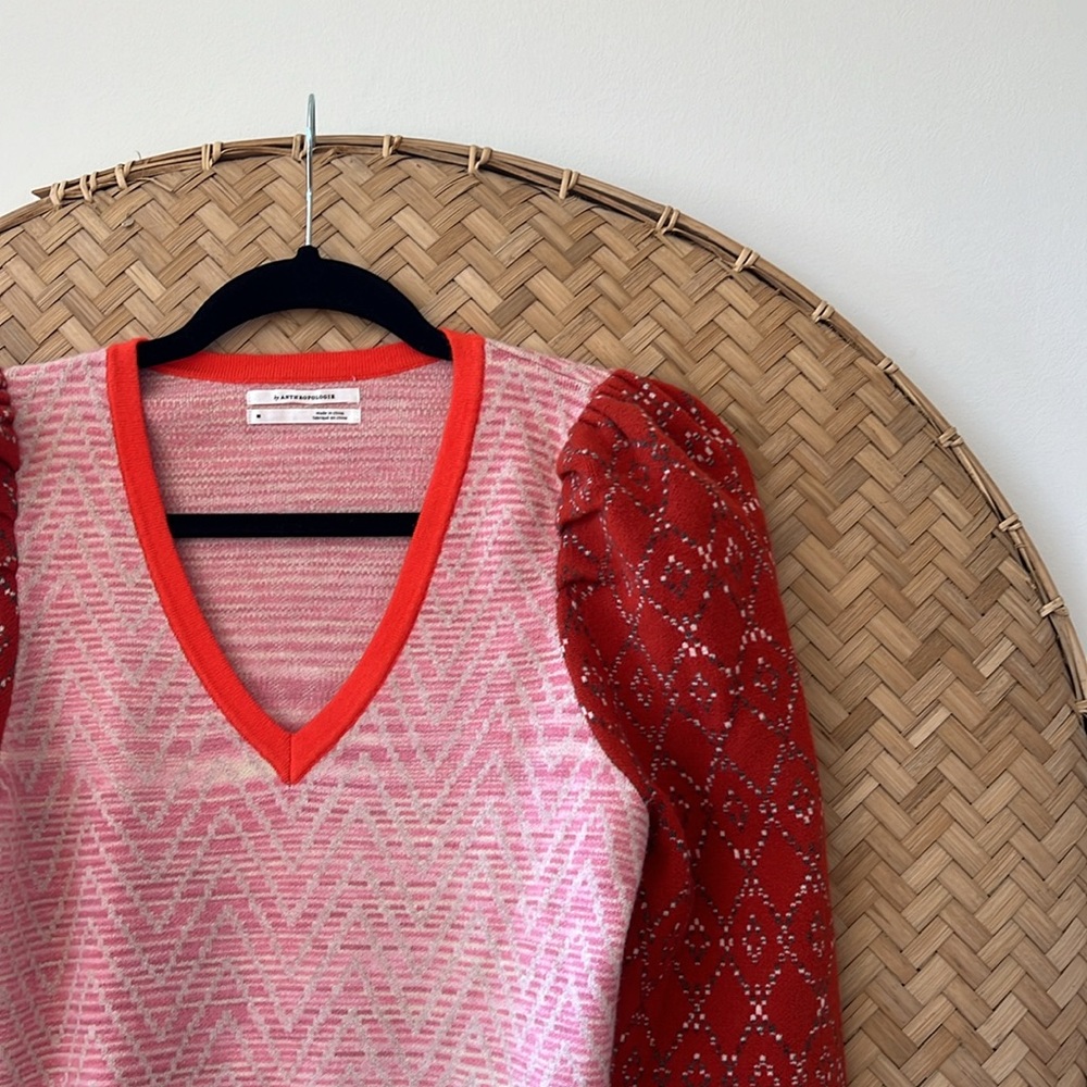 ANTHROPOLOGIE GORGEOUS CHERIE PUFF-SLEEVED SWEATER - EUC - MEDIUM - Picture 8 of 13